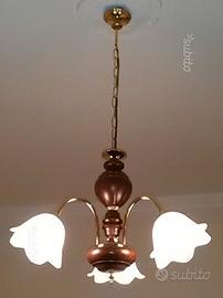 Lampadario legno 3 luci