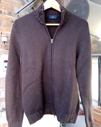 Cardigan lana marrone