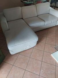 DIVANO BIANCO TESSUTO SFODERABLE