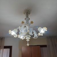 Lampadario vetro Murano cinque luci