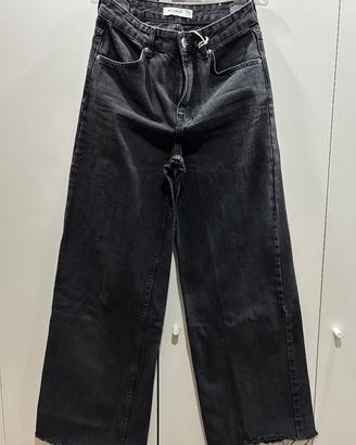 Pull & Bear - Jeans a Gamba Larga Donna Nero, IT 4