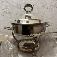 Zuppiera vintage scaldavivande silver USA