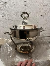 Zuppiera vintage scaldavivande silver USA