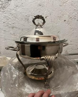Zuppiera vintage scaldavivande silver USA