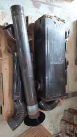 Stufa a legna con tubazioni