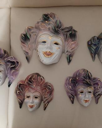 set 5 maschere    veneziane  decorative 