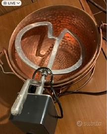 PAIOLO IN RAME CON MOTORE - PER POLENTA