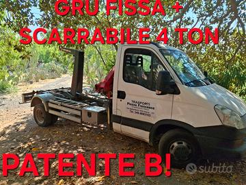 iveco daily patente B gru fissa e scarrabile A/C