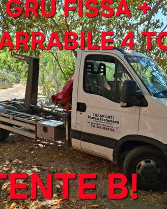 iveco daily patente B gru fissa e scarrabile A/C