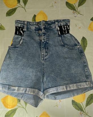 Pantaloncini di jeans vita alta