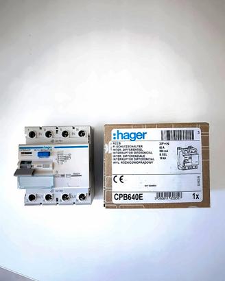 Differenziale Hager CPB640E tipo B selettivo 40A 3