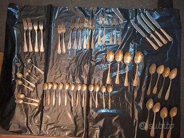 Lotto posate vintage argento e argentate