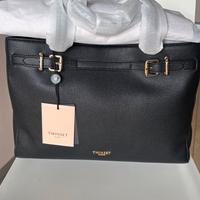 Borsa shopper Twinset nera con fibbie
