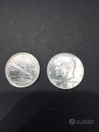 argento monete half dollar 1968 scudo 20 del 1966