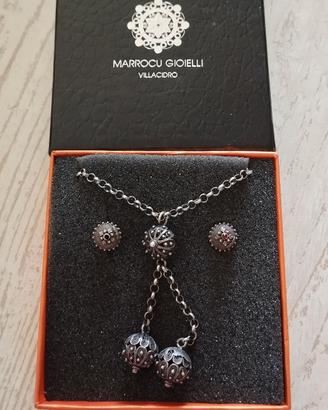 parure collana più orecchini   stile sardo 