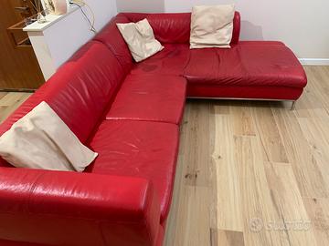 Divano angolare in pelle