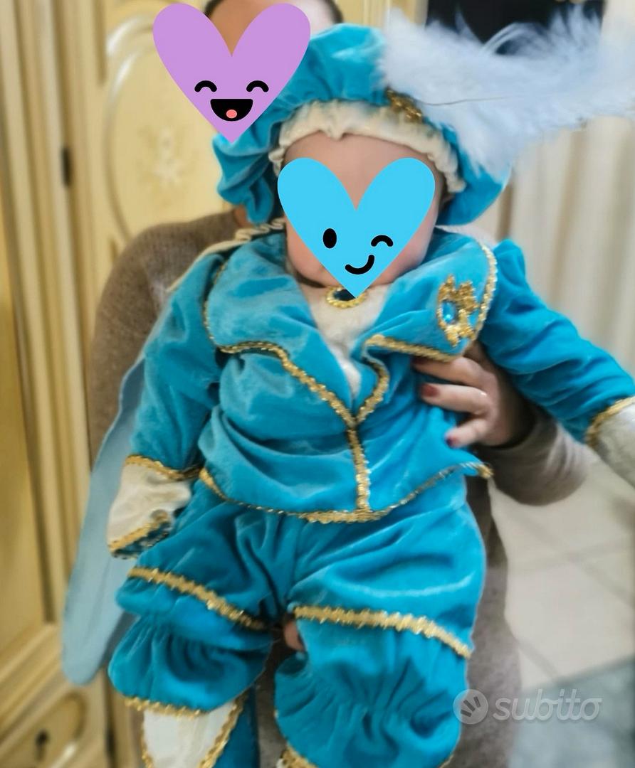 Costume vestito di carnevale Pincipino azzurro bambino da 3 a 12 mesi