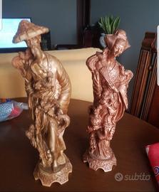 2 statue orientali vintage