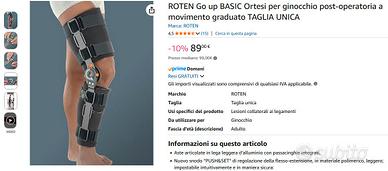 Tutore ortopedico post operatorio lca/lcm