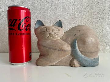 Gatto in legno dipinto a mano – mod 24
