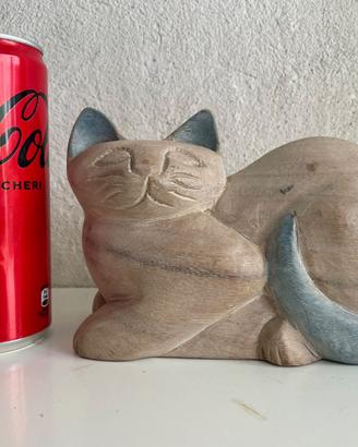 Gatto in legno dipinto a mano – mod 24