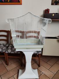 Gabbia per uccelli completa di piedistallo 