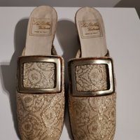 Scarpe broccato oro d'epoca n. 36