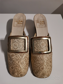 Scarpe broccato oro d'epoca n. 36