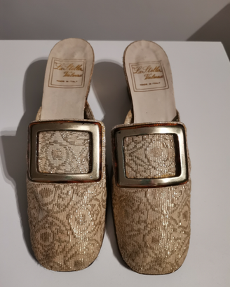 Scarpe broccato oro d'epoca n. 36