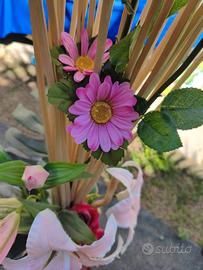 composizione fiori finti 