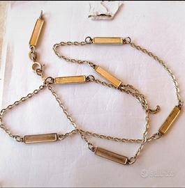 Collana catena e rettangoli in argento 925
