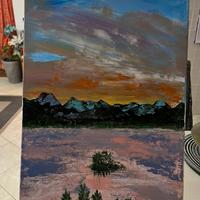 Quadro su tela – Paesaggio dipinto a mano