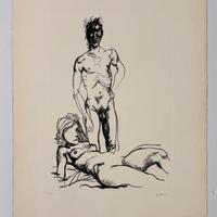 Quadro Incisione Renato Guttuso 50x70cm “nudo”