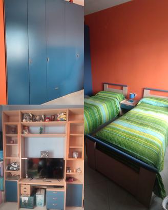 Cameretta camera da letto bimbo in legno Berloni