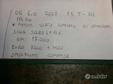 Motore usato dr 6.0 2022 1.5 t-gpl 114kw
