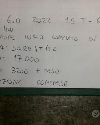 Motore usato dr 6.0 2022 1.5 t-gpl 114kw
