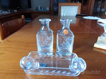 Set Olio Aceto Cristallo Vintage Magic con Vassoio