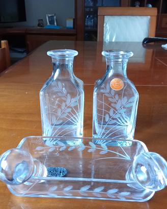 Set Olio Aceto Cristallo Vintage Magic con Vassoio
