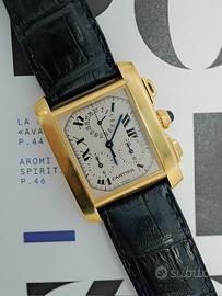 Cartier Tank Francese crono cassa oro 18 deployant