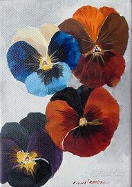 Quadro Fatto a mano Olio su tela Fiori 50x70