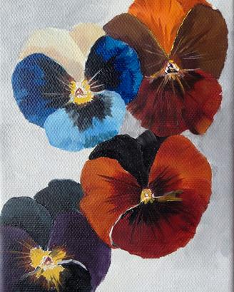 Quadro Fatto a mano Olio su tela Fiori 50x70