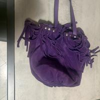 Borsa scamosciata frange