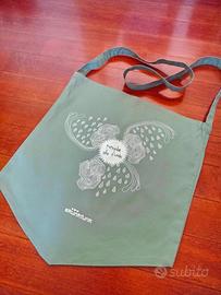 Shopping bag tessuto verde acqua NUOVA