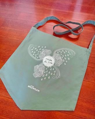 Shopping bag tessuto verde acqua NUOVA