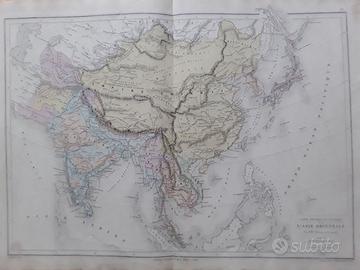 Carta geografica dell'Ottocento Asia