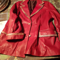 Giacca pelle donna bordeaux