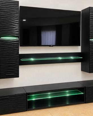 Parete spggiorno con led luminoso