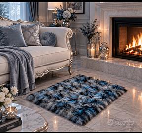 Splendido, unico Plaid in volpe argentata blu