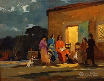 Renato Natali dipinto originale olio su tavola