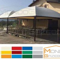 Gazebo 5x5 Sun Pluvio tetto rotondo fisso acciaio